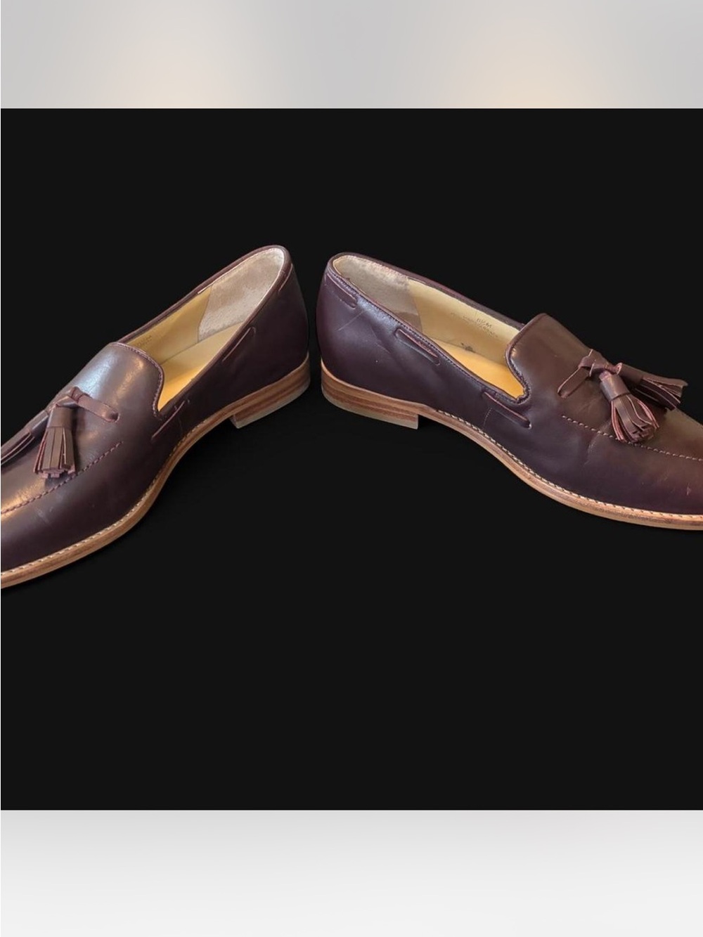 Talbots Rich Burgundy Leighton Leather Tassel Loafers Classic Preppy Retro - Picture 2 of 6